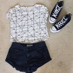 GONE SUNDAY Me to We Geo Print Crop Top